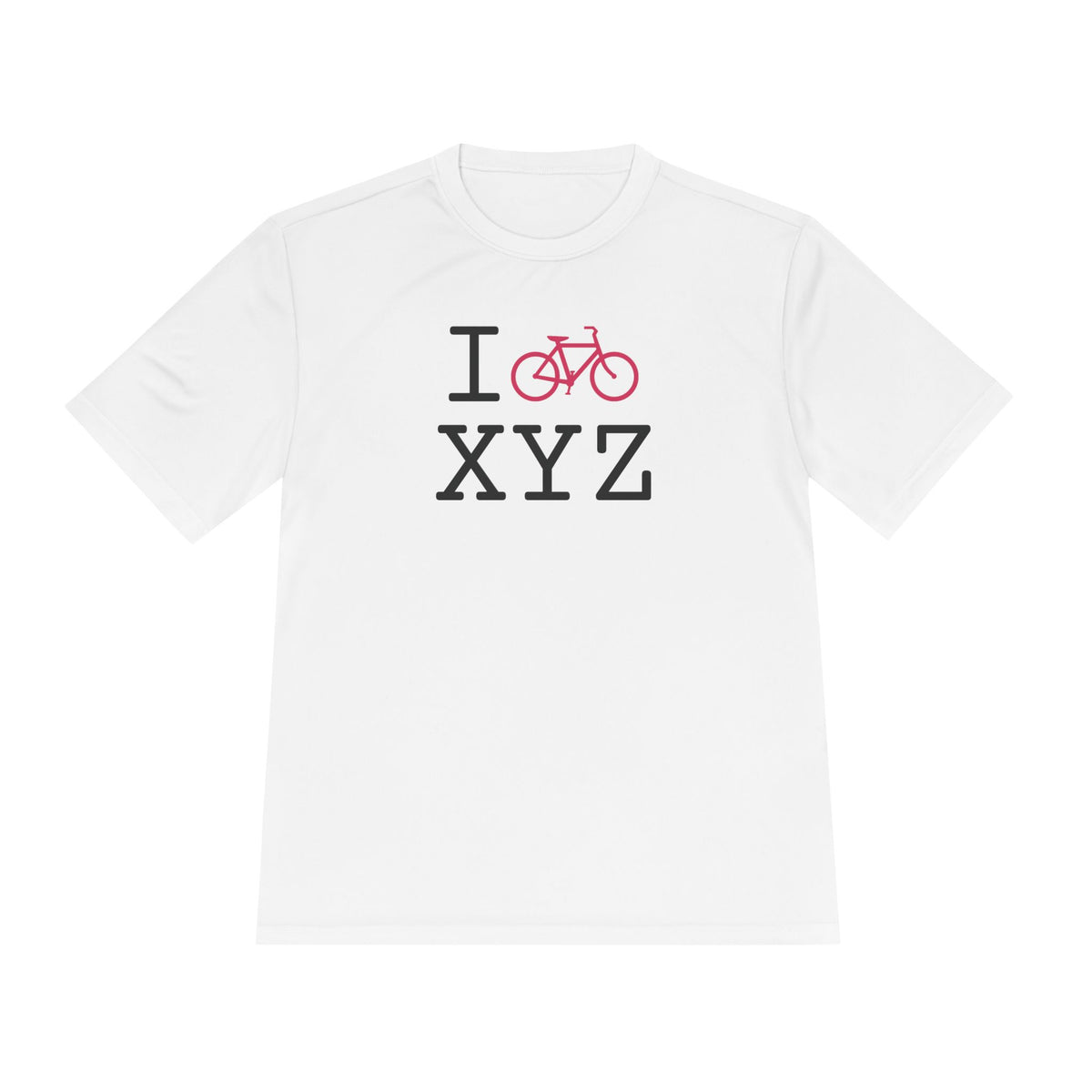 I Bike athletic T, hot pink bike