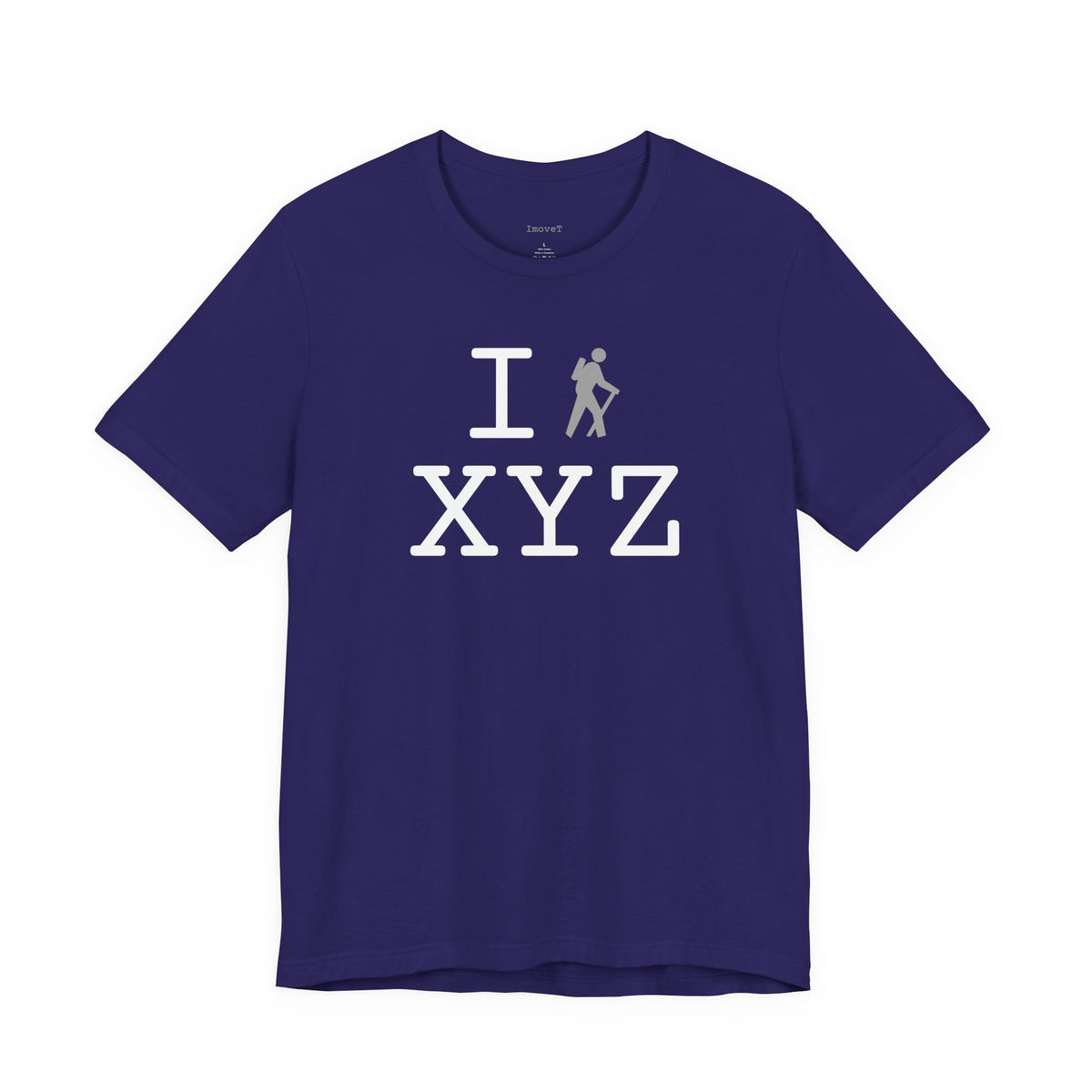 I Hike unisex T, grey hiker