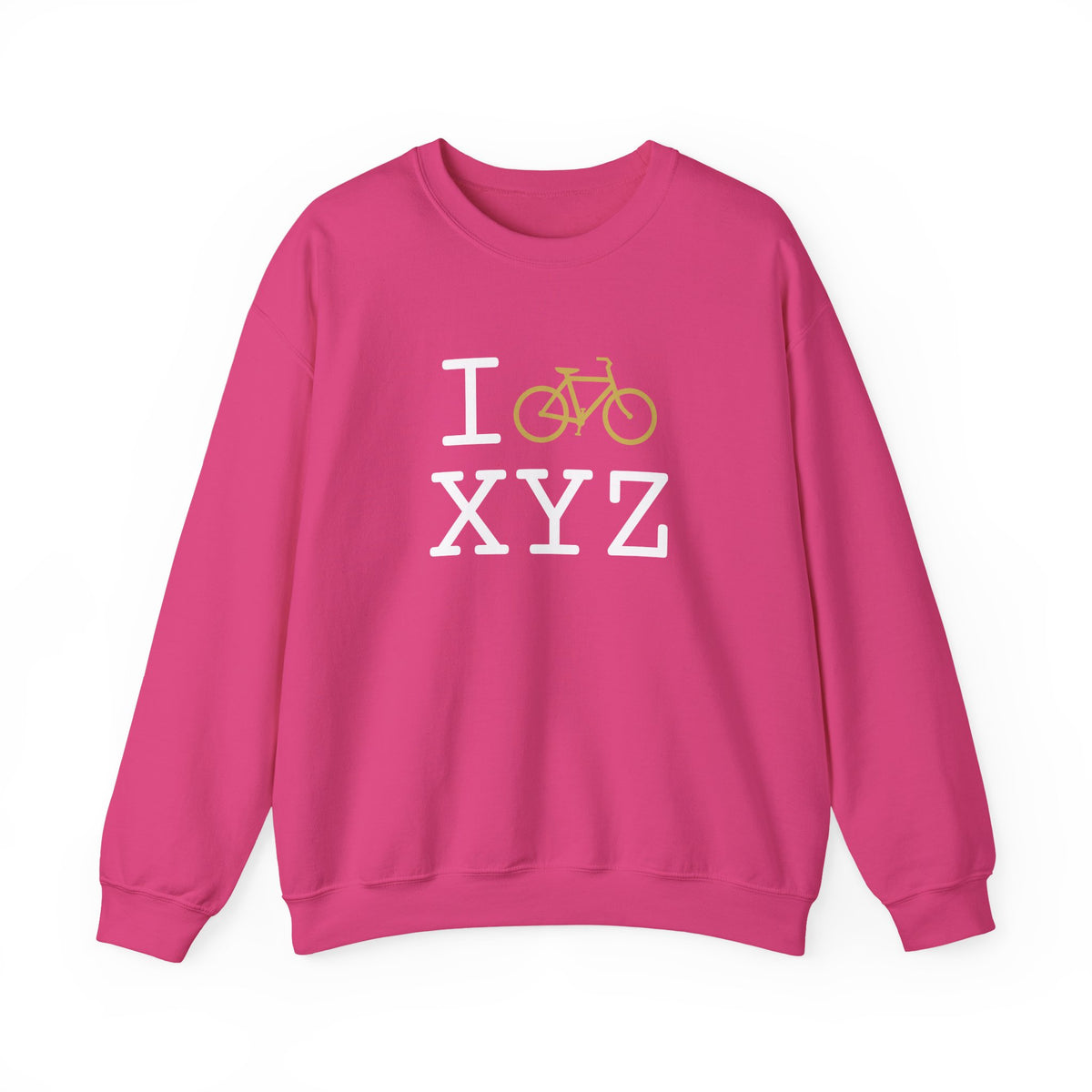I Bike sweatshirt, gold bike