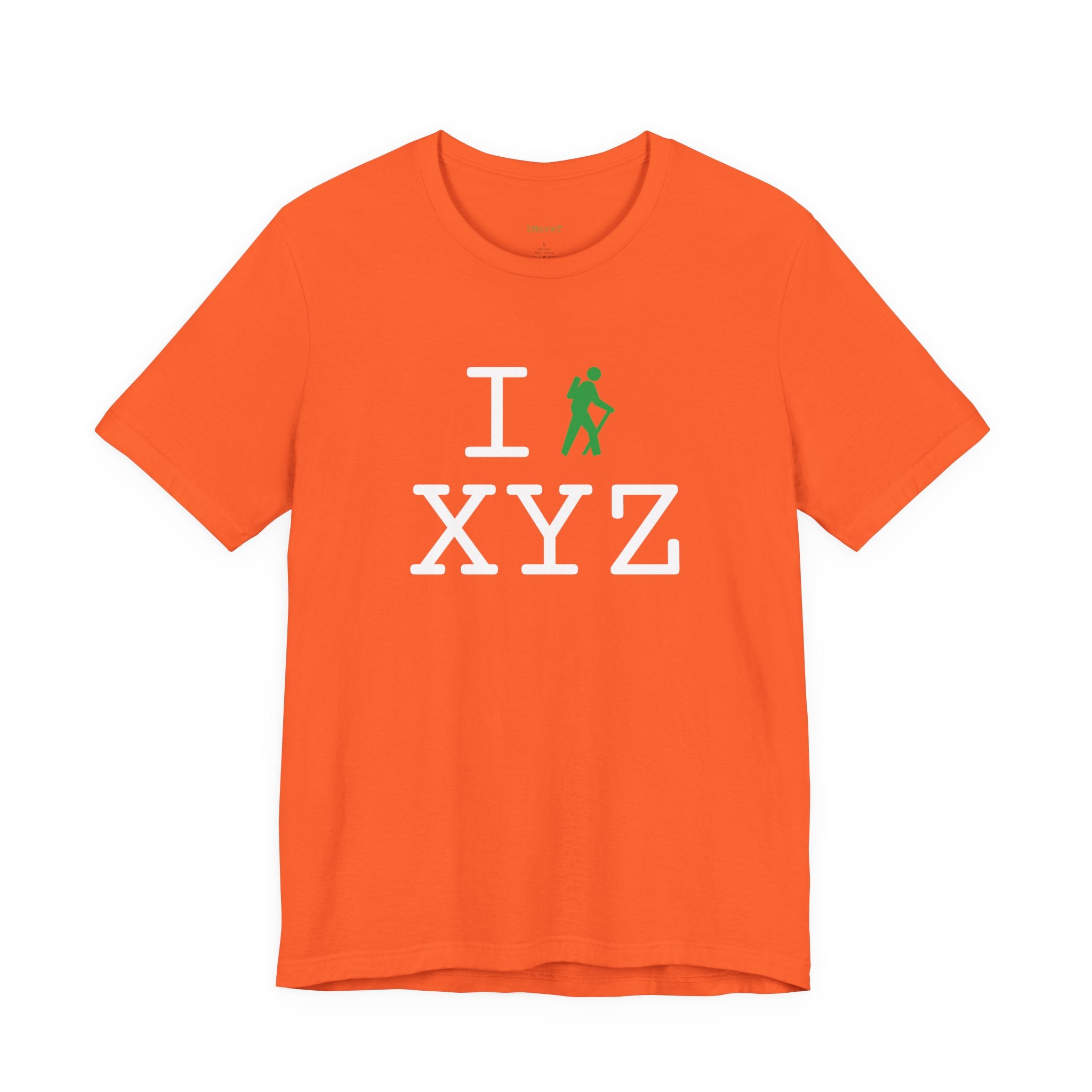 I Hike ___ unisex T, green hiker