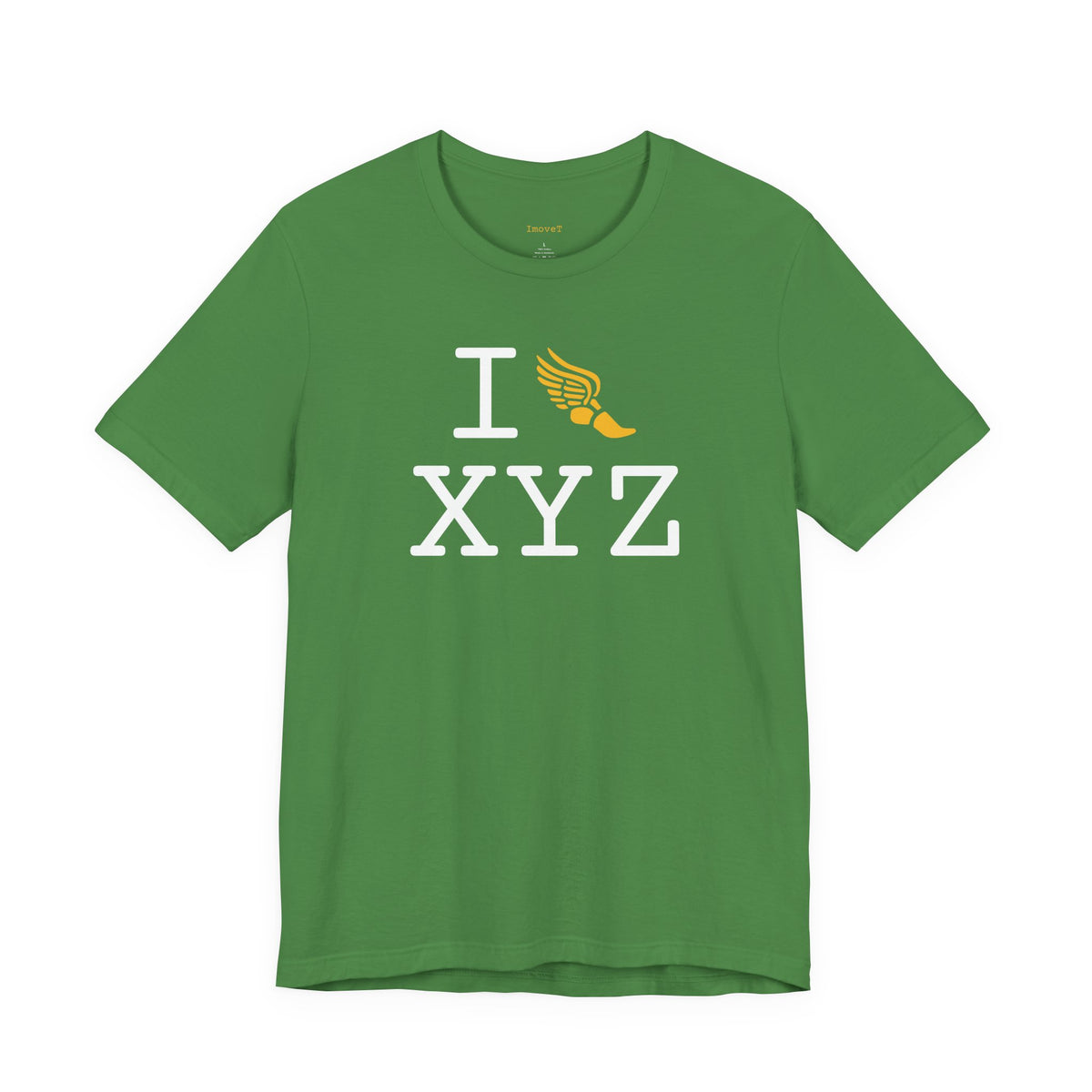 I Run unisex T, yellow logo