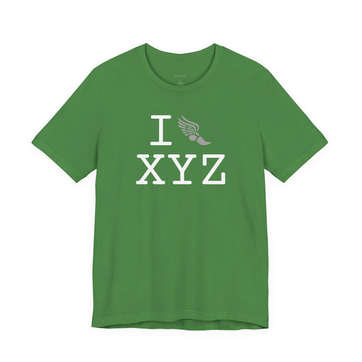 I Run unisex T, grey logo