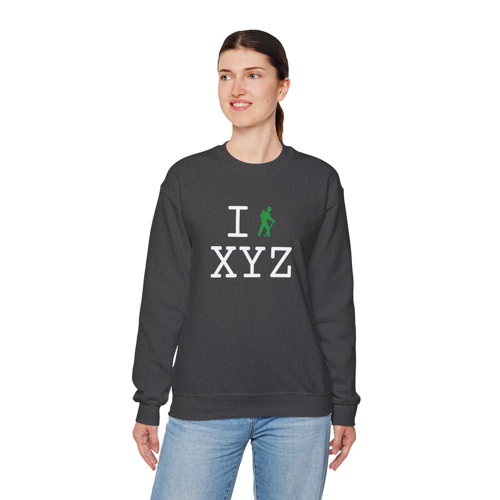 I Hike sweatshirt, green hiker