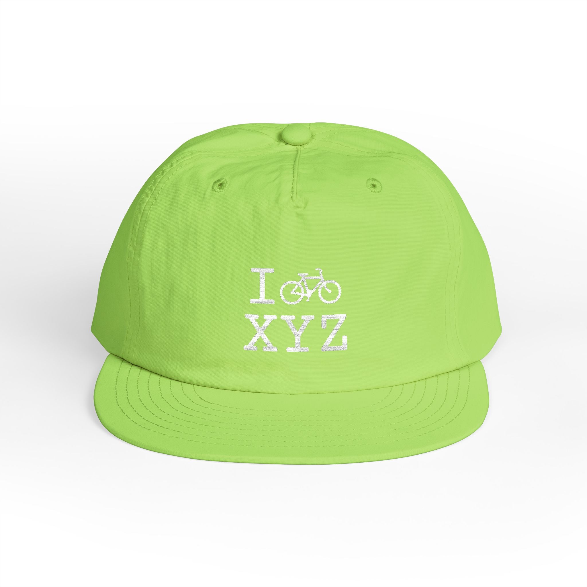 I Bike athletic hat, white bike