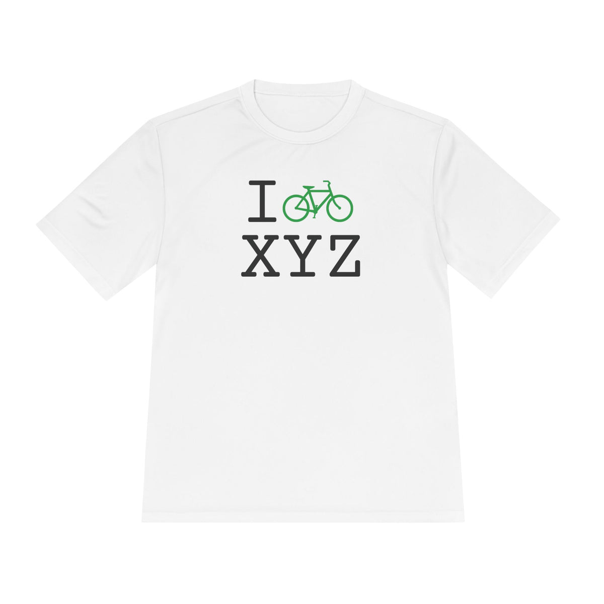 I Bike athletic T, green bike