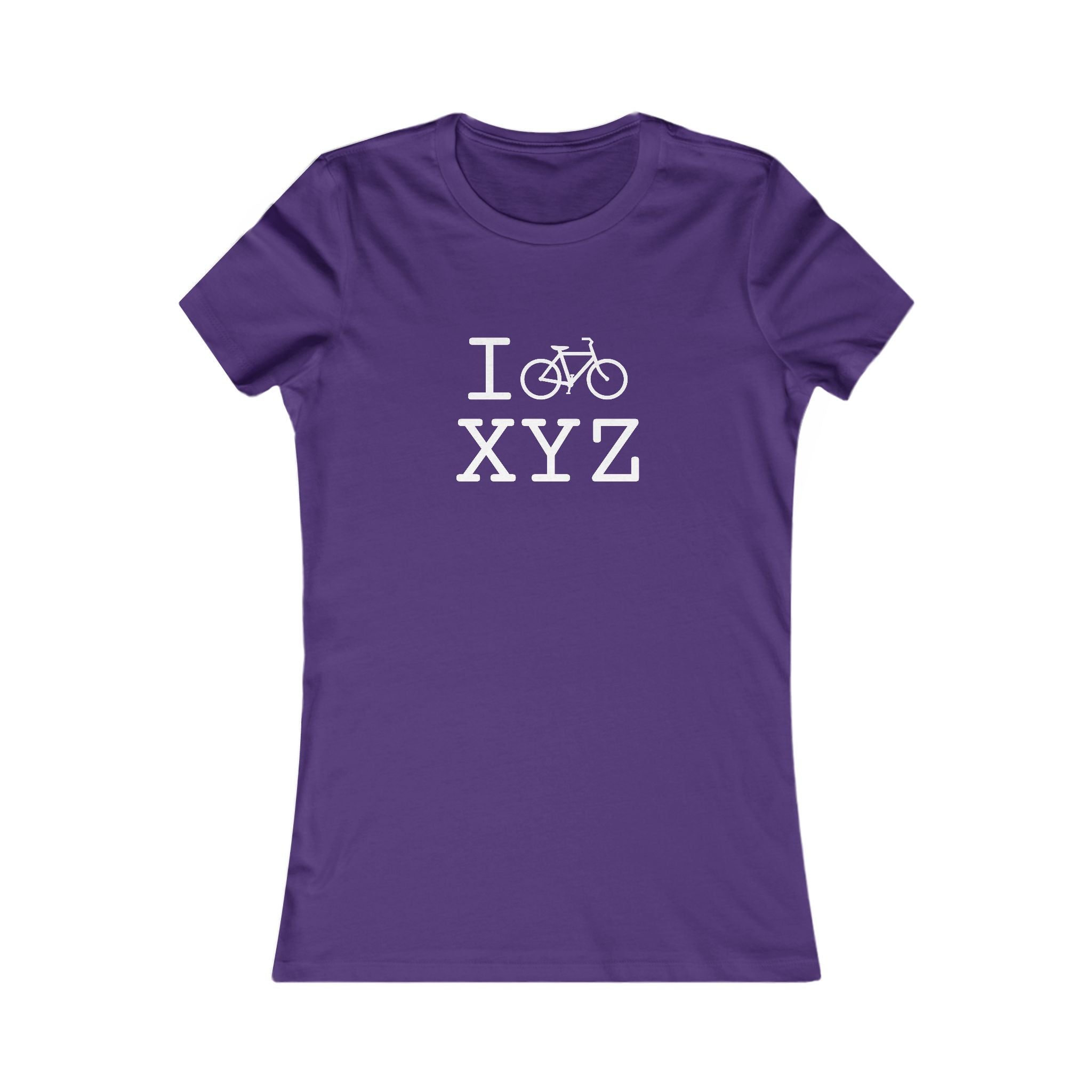 "I Bike ___" women's T, white bike