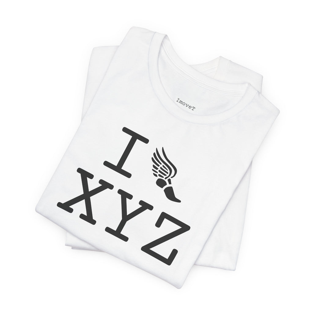 I Run unisex T, black logo