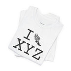 I Run unisex T, black logo