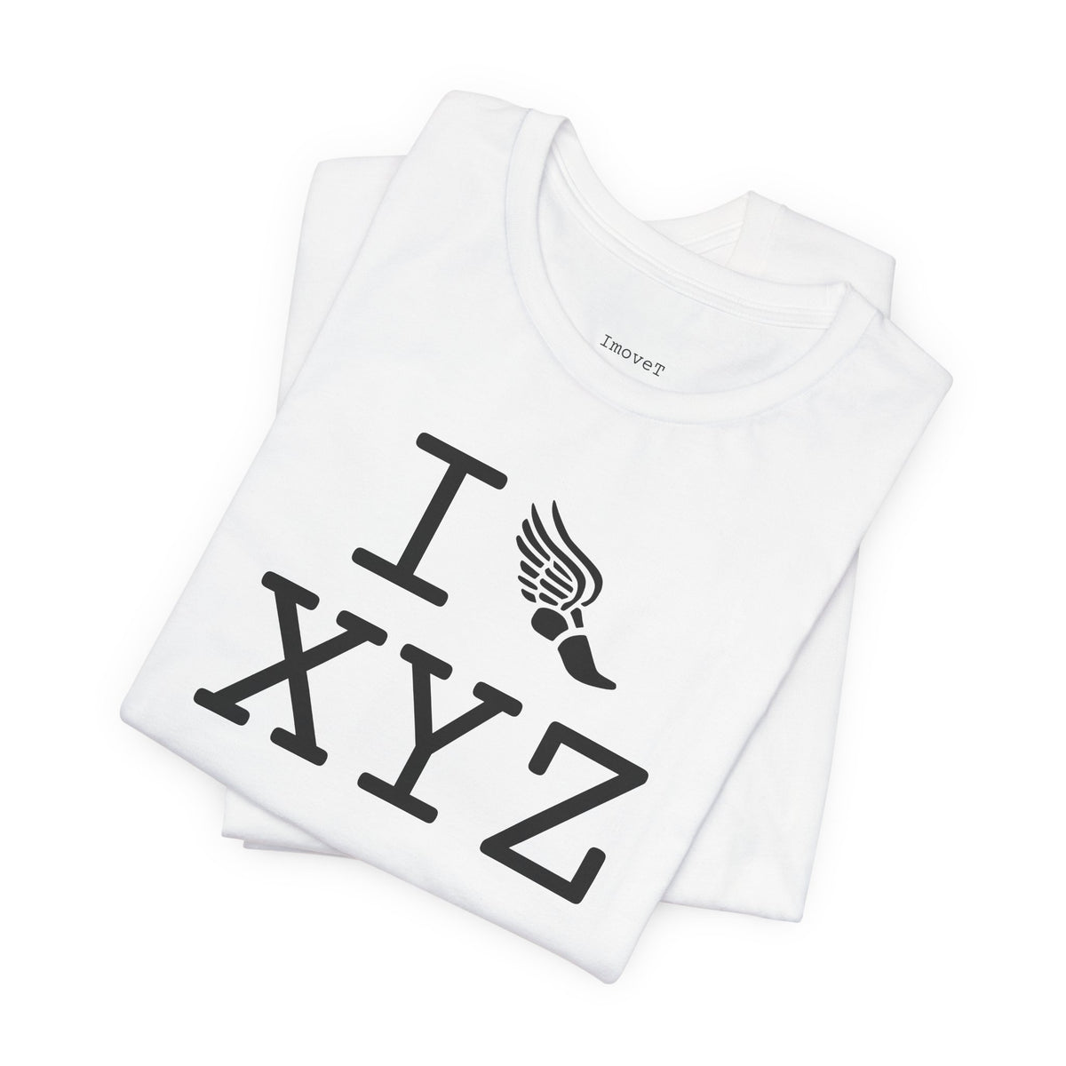 I Run unisex T, black logo