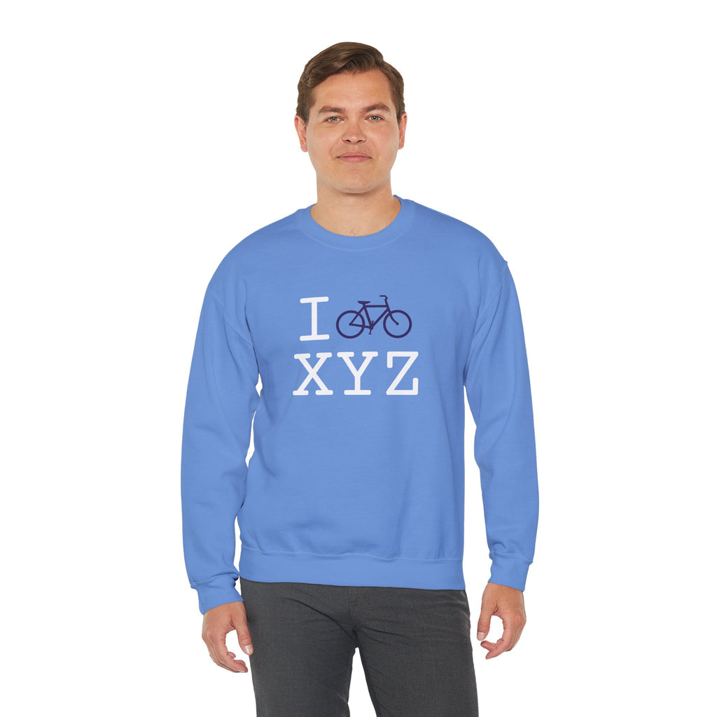 I Bike sweatshirt, purple bike