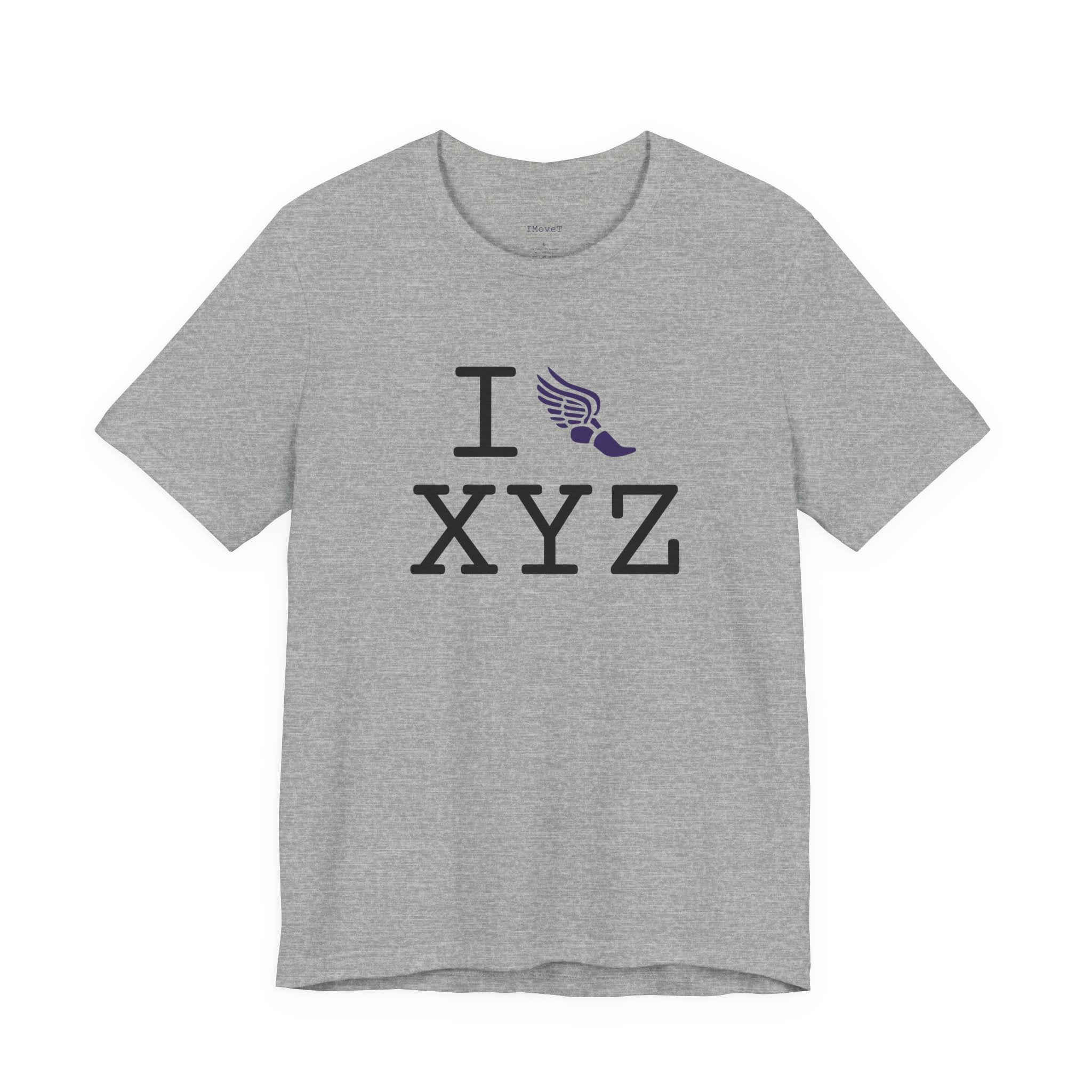 I Run ___ unisex T, purple logo