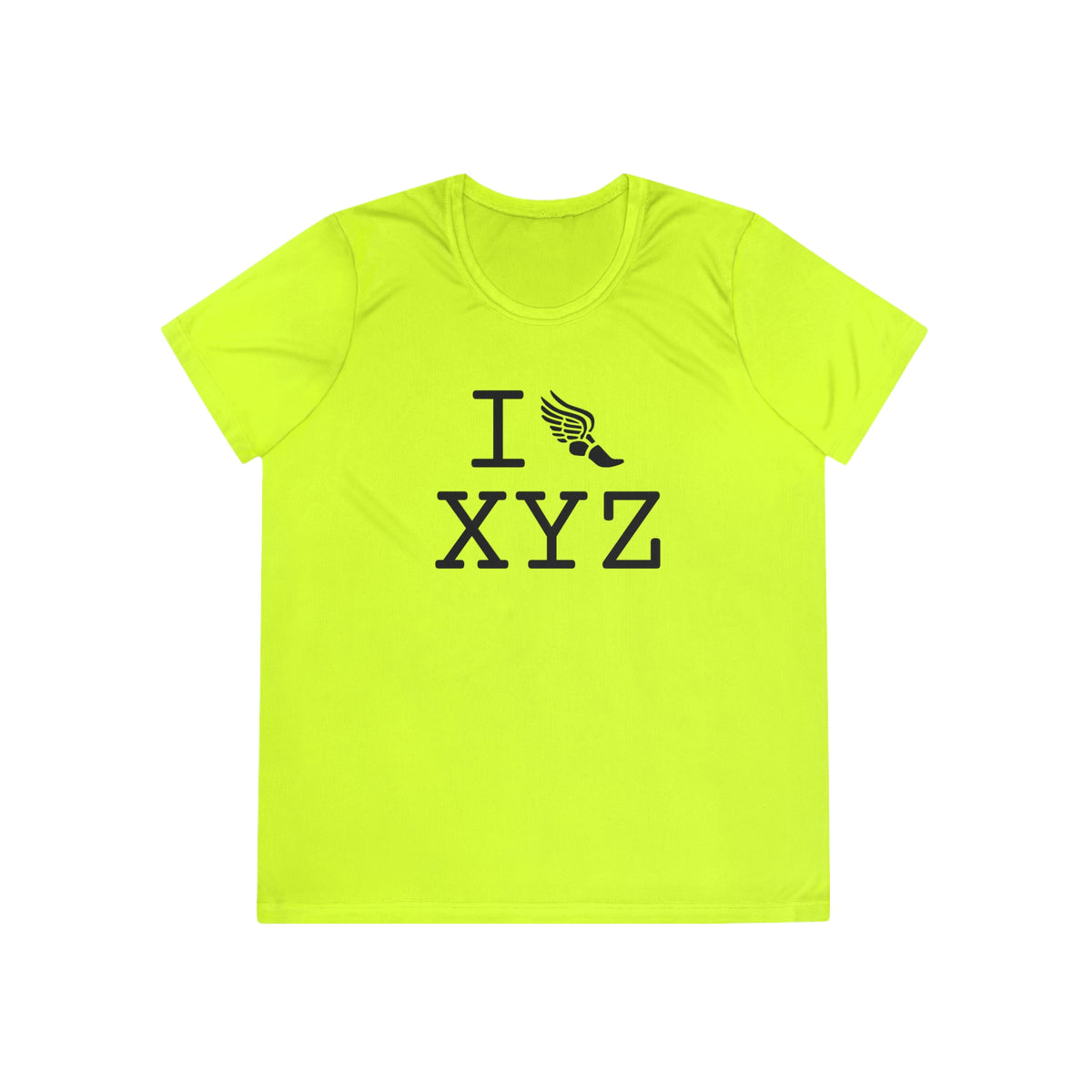 I Run women's athletic T, black logo