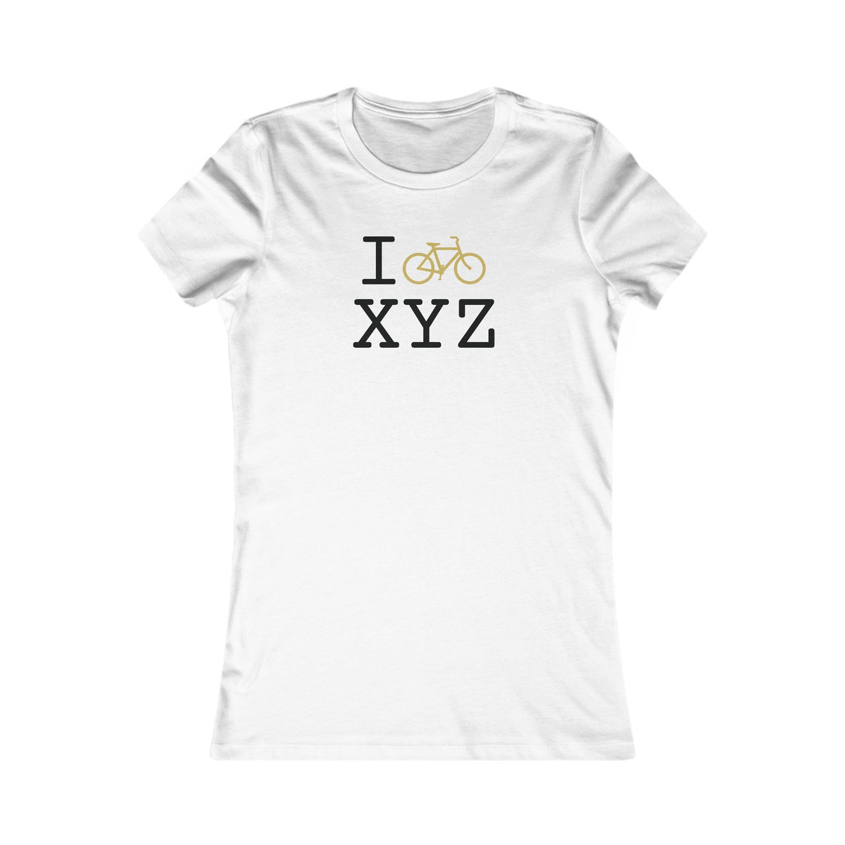 I Bike women's T, gold bike