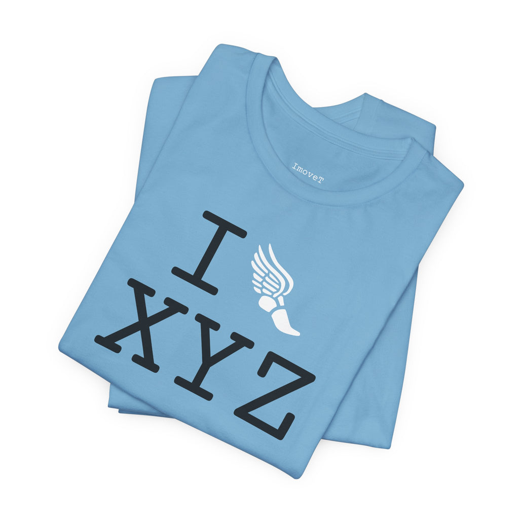 I Run unisex T, white logo