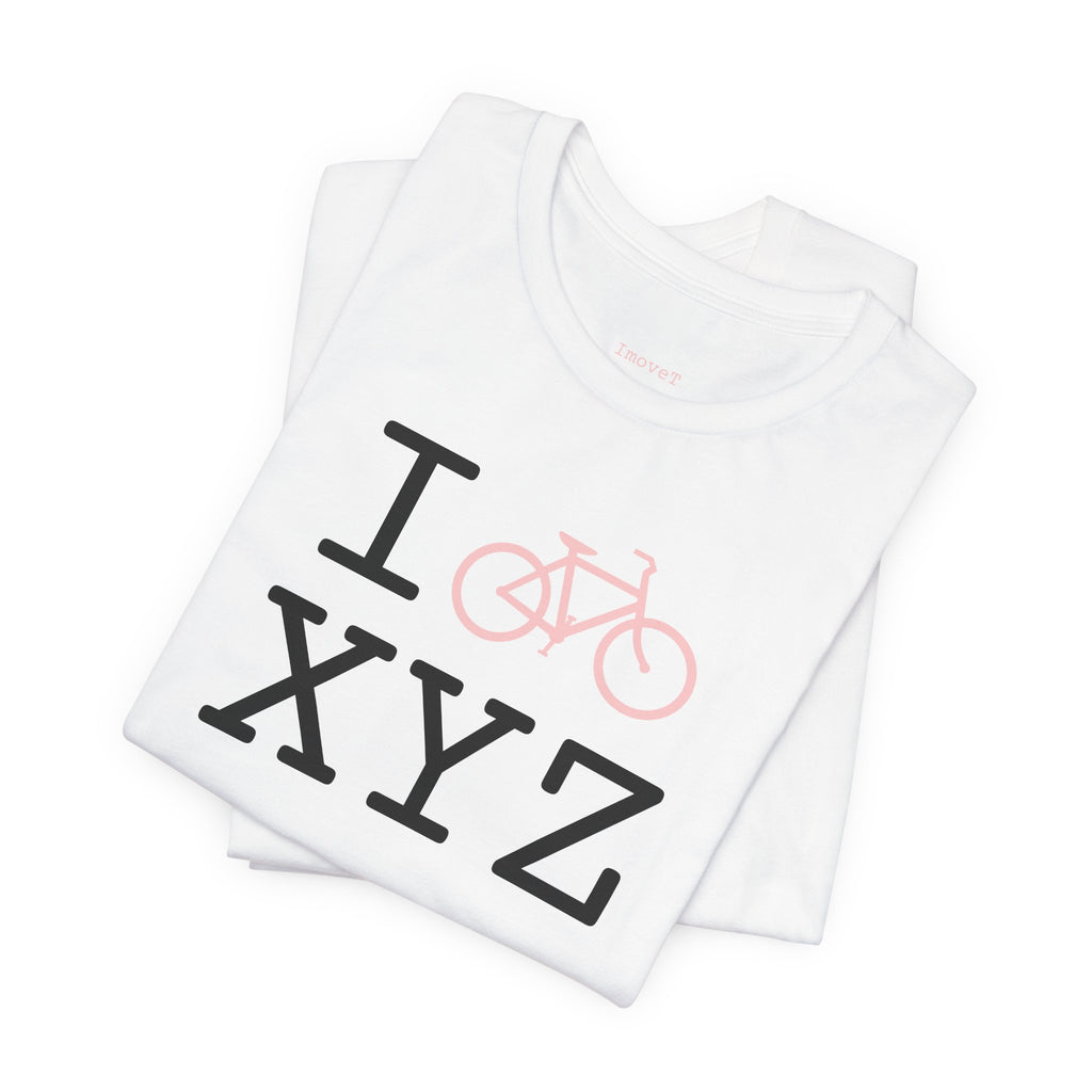 I Bike unisex T, pink bike