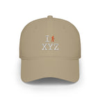 I Hike baseball cap, orange hiker