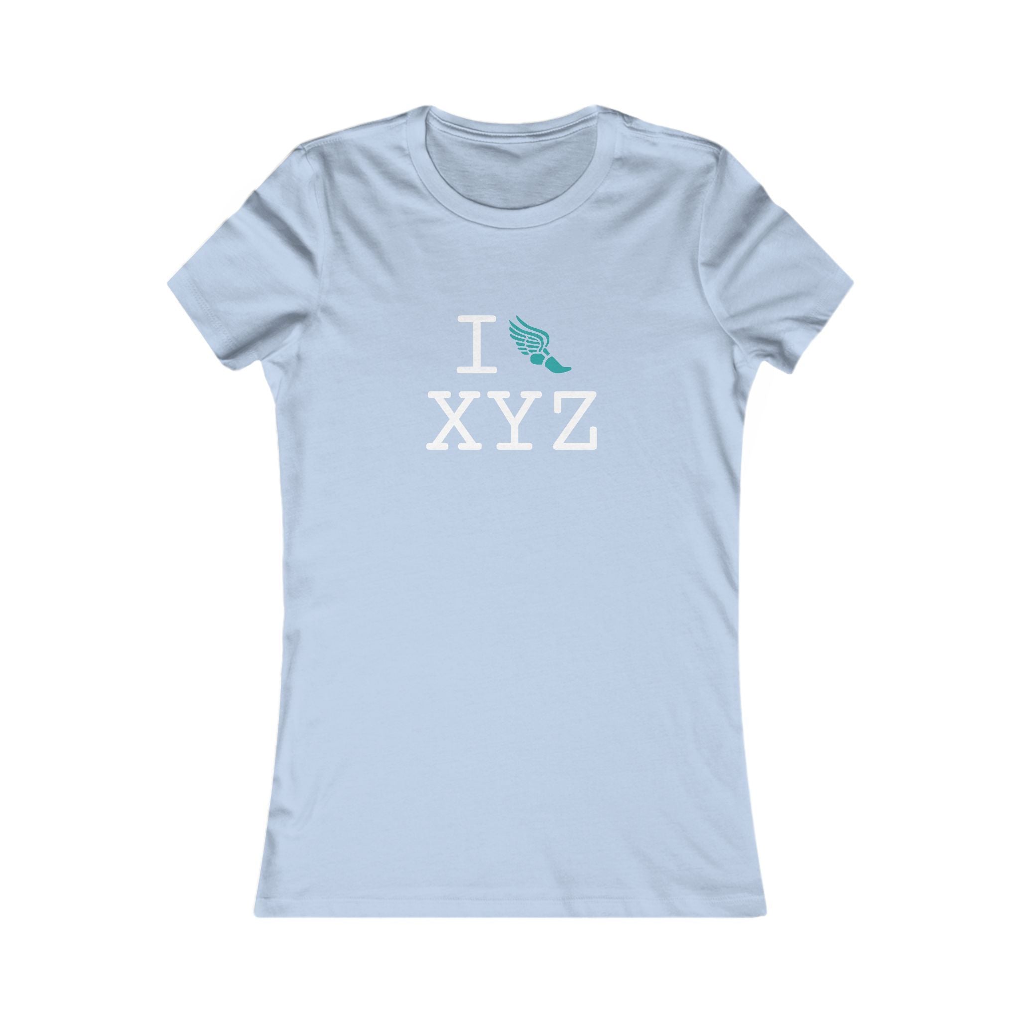 I Run ___ women's T, teal logo
