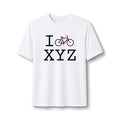 "I Bike ___" athletic T, maroon bike