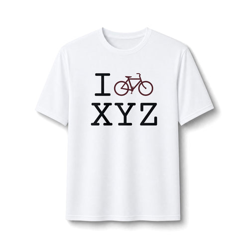 "I Bike ___" athletic T, maroon bike