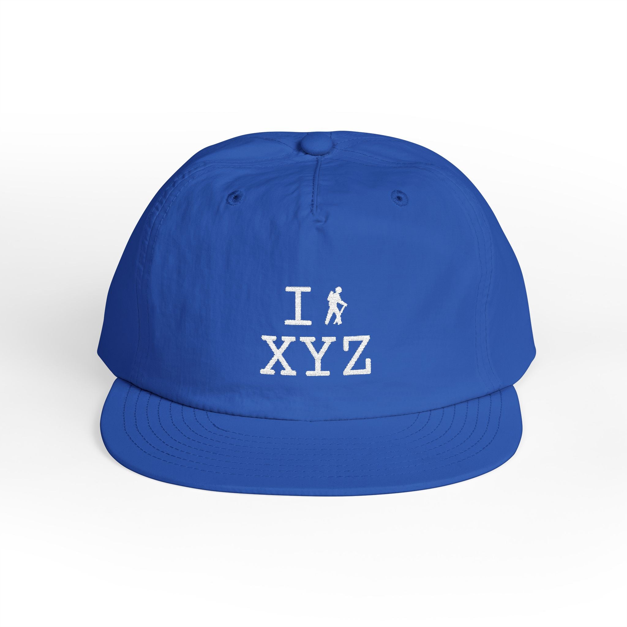 I Hike athletic hat, white hiker
