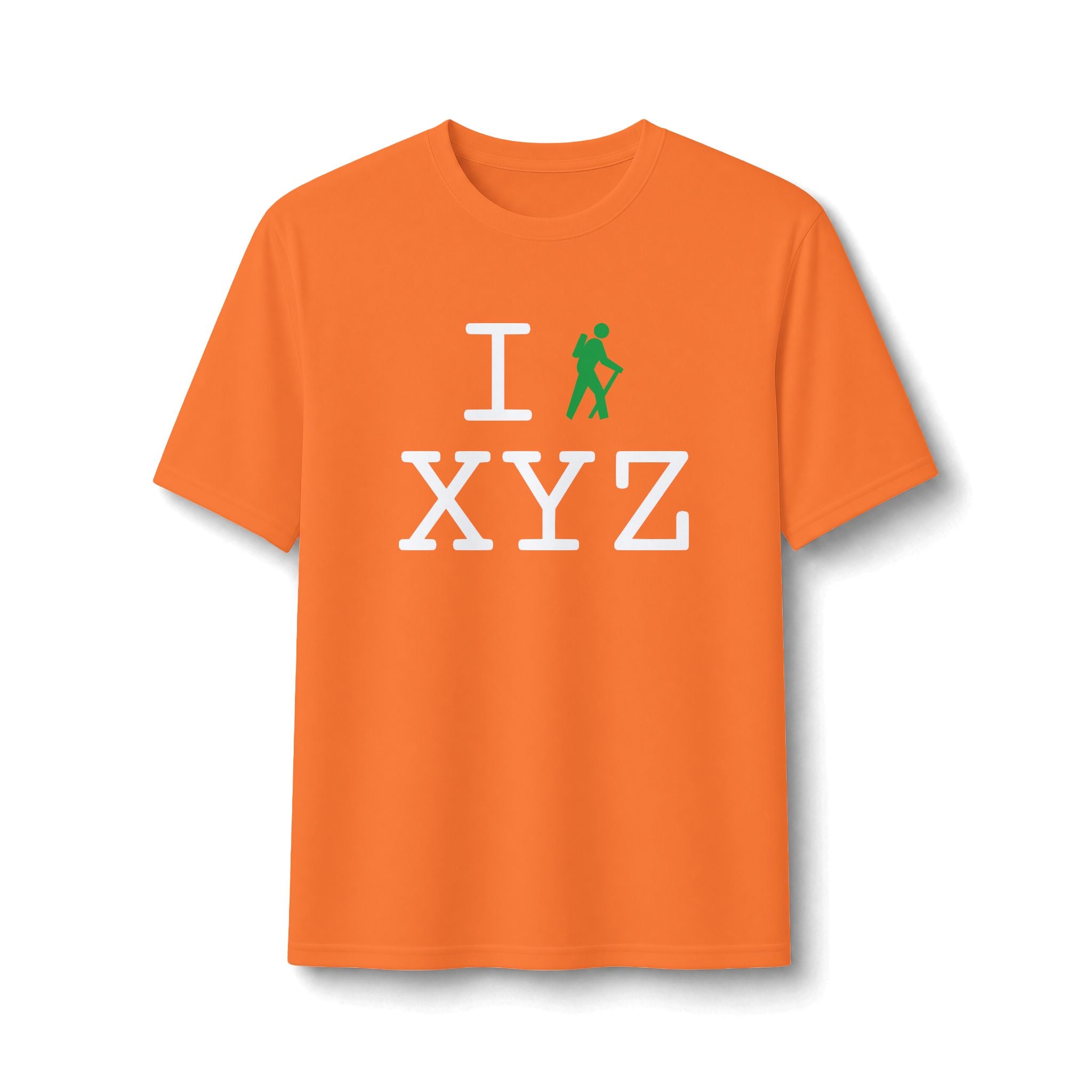 "I Hike ___" athletic T, green hiker