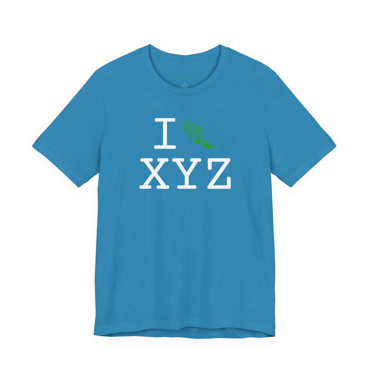 I Run unisex T, green logo