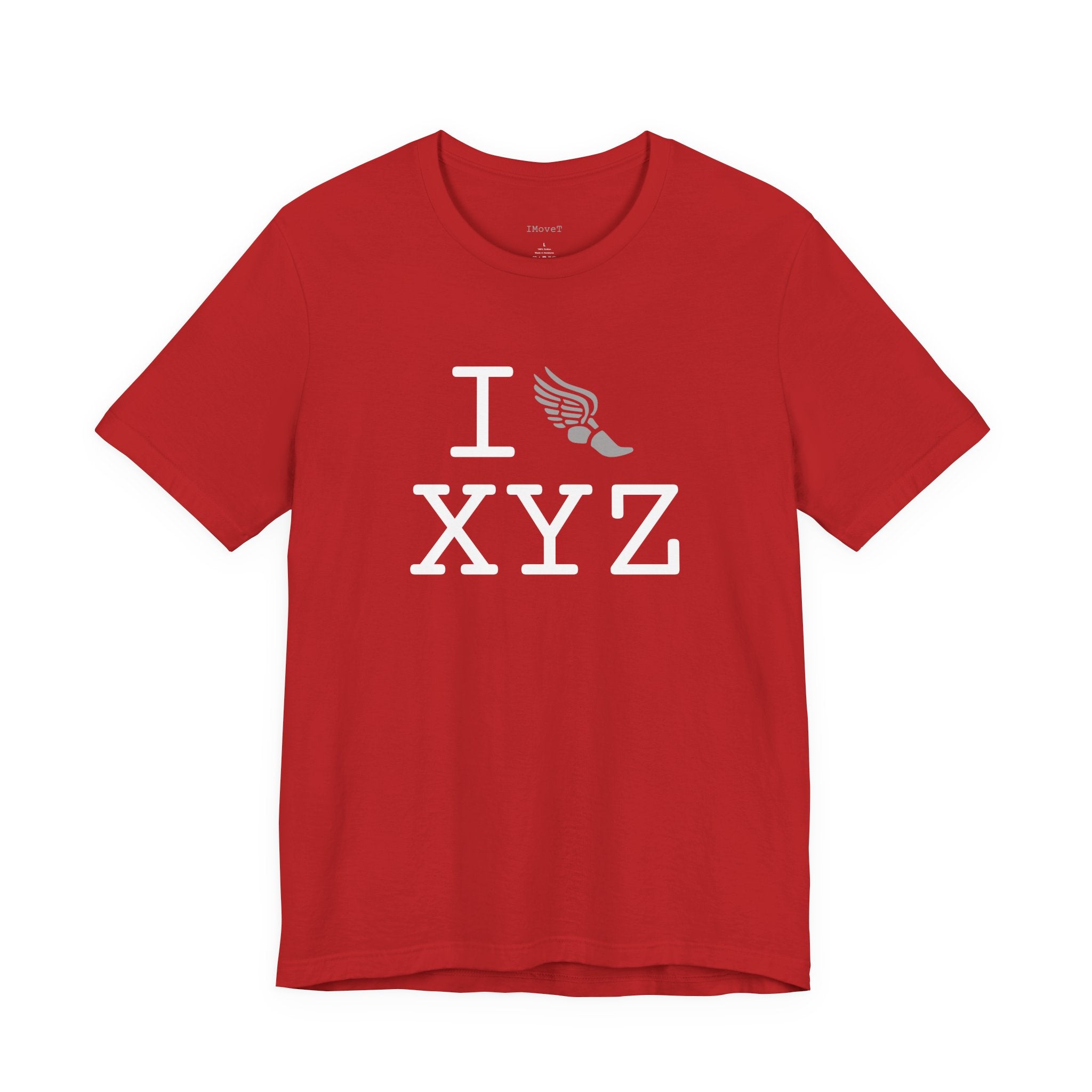 I Run ___ unisex T, grey logo