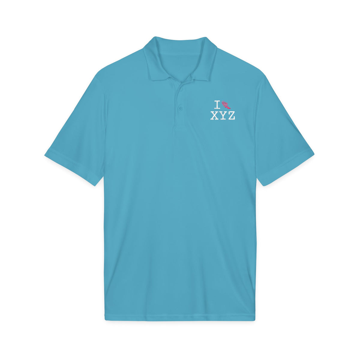 I Run polo, pink logo