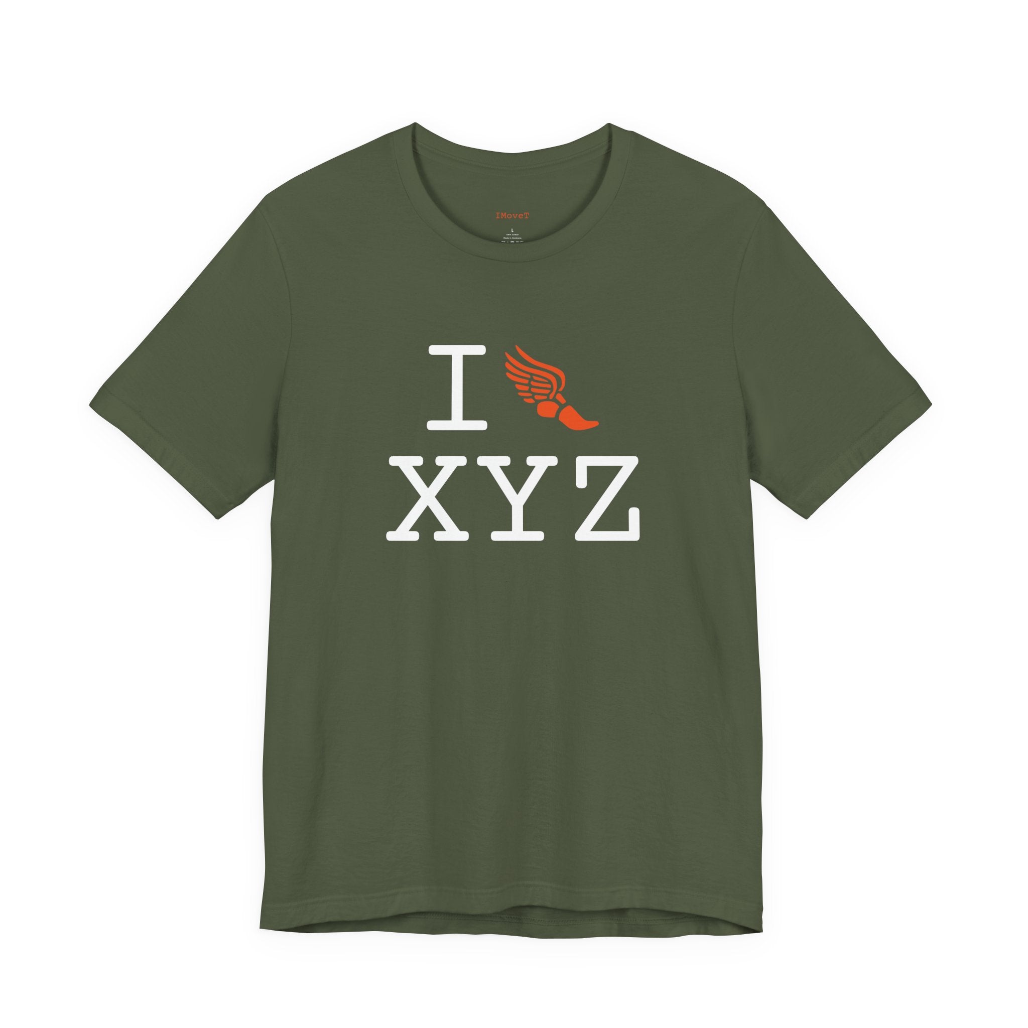 I Run ___ unisex T, orange logo