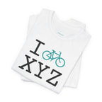 I Bike unisex T, teal bike