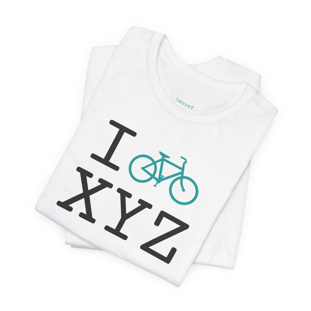 I Bike unisex T, teal bike