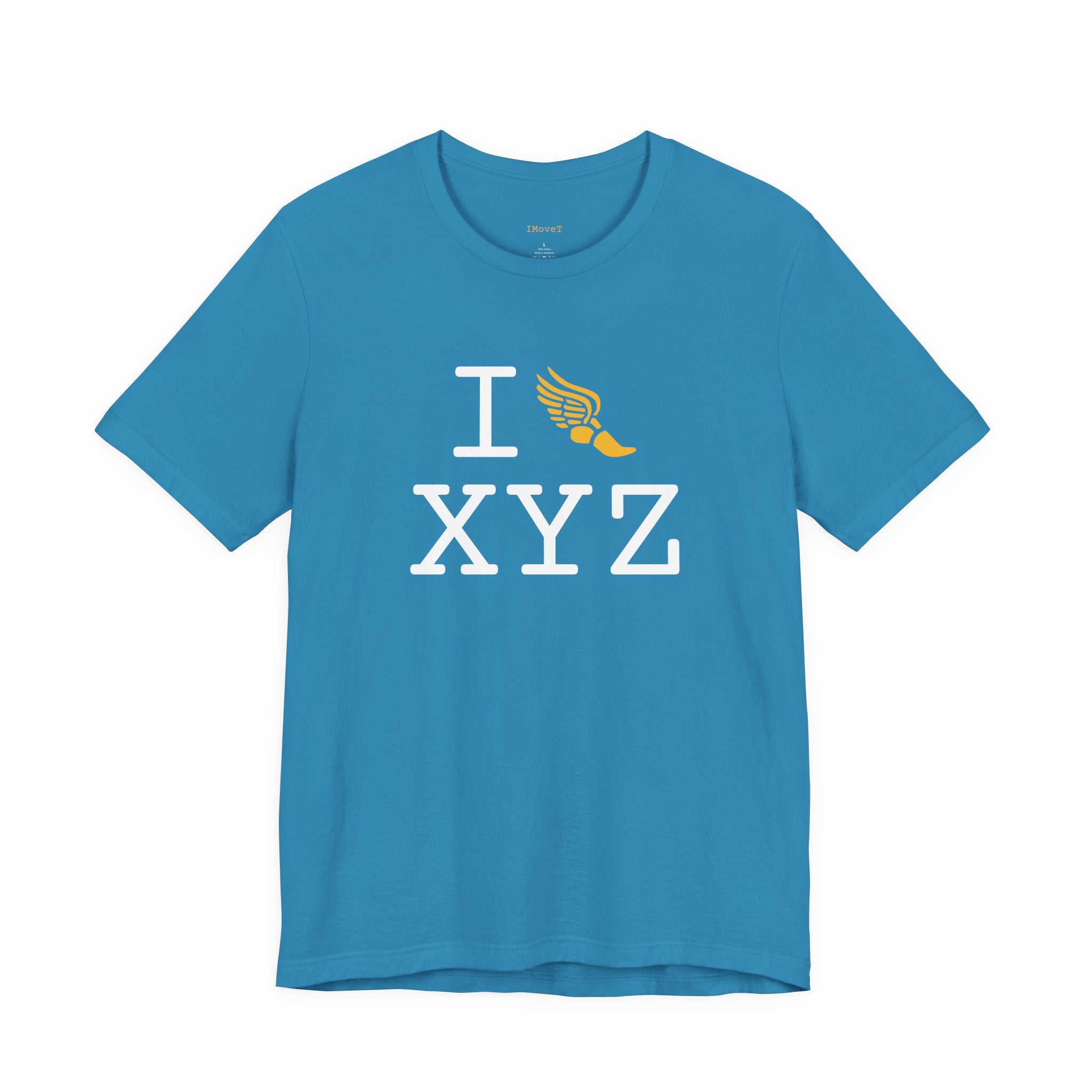 I Run ___ unisex T, yellow logo