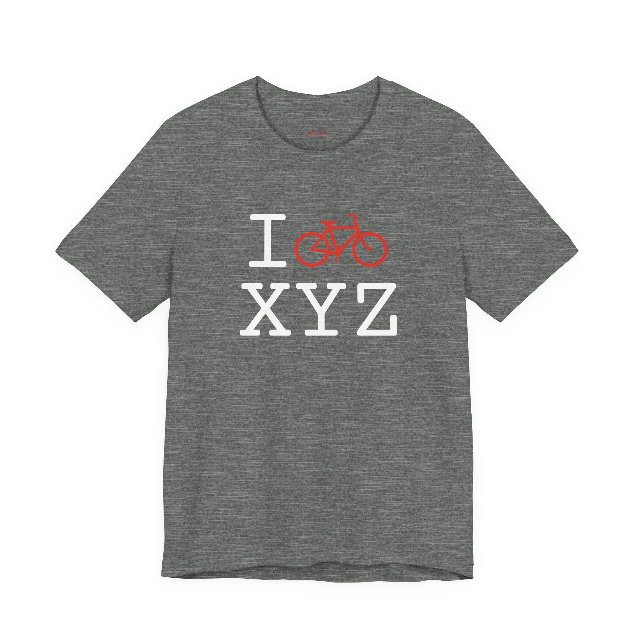 I Bike ___ unisex T, red bike