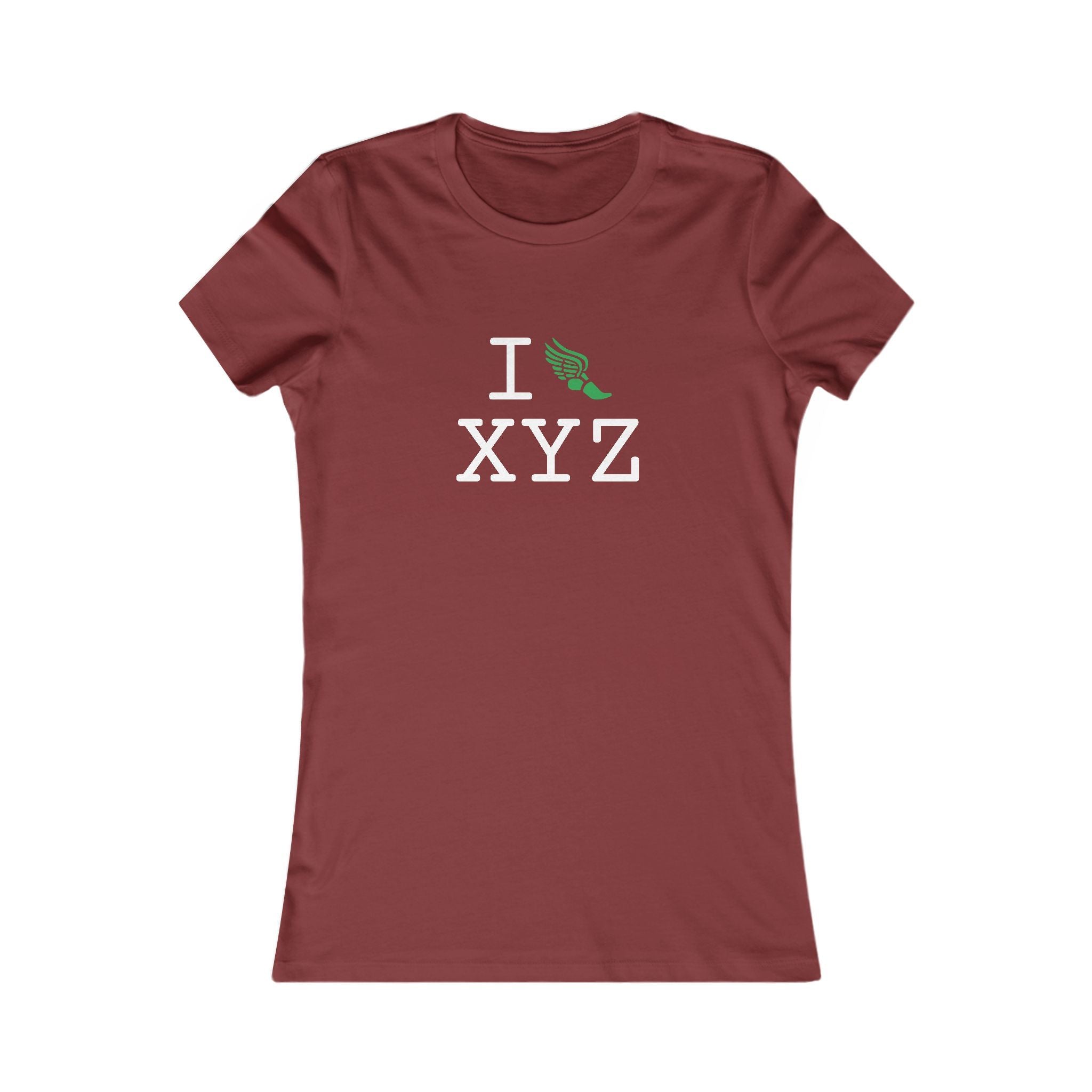 I Run ___ women's T, green logo