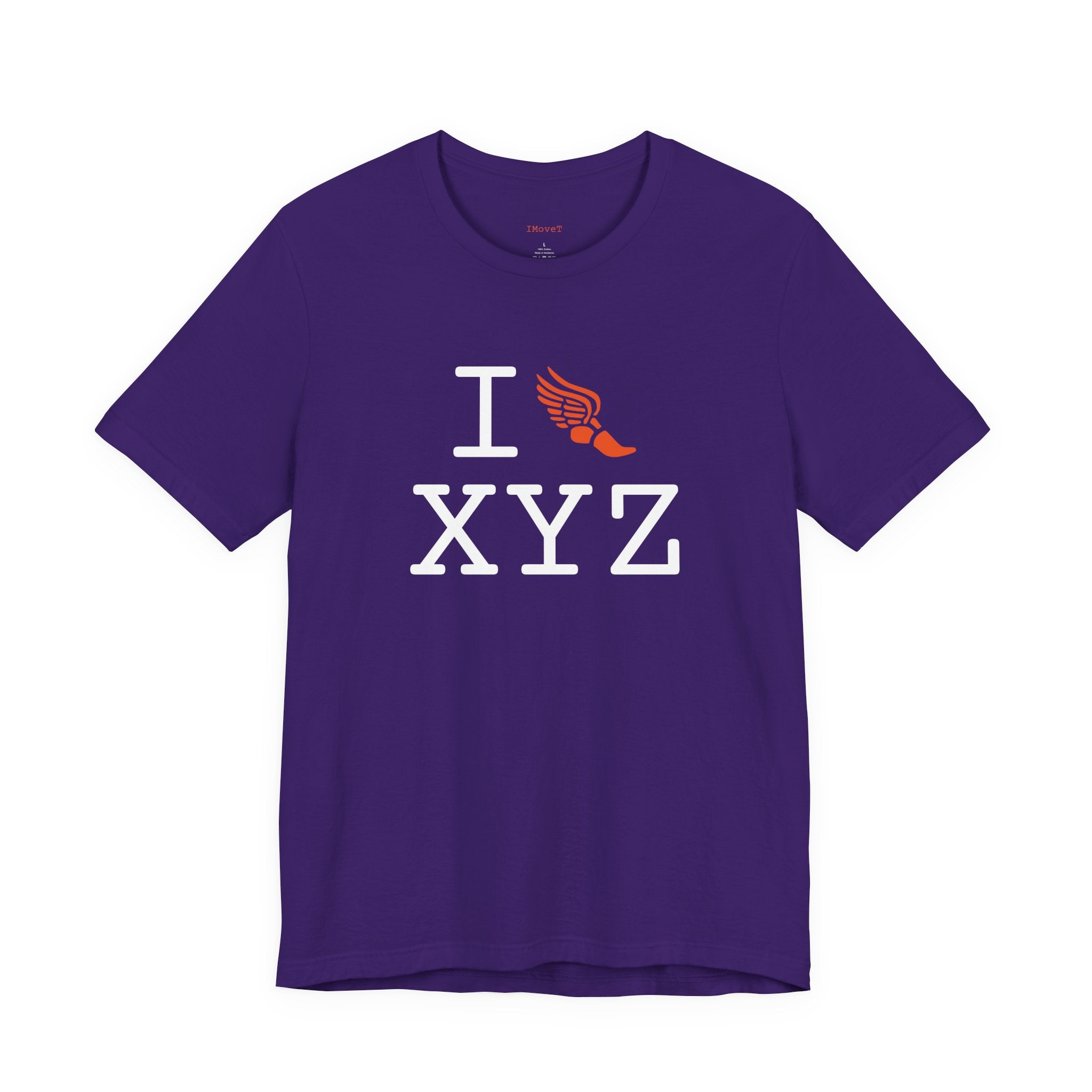 I Run ___ unisex T, orange logo