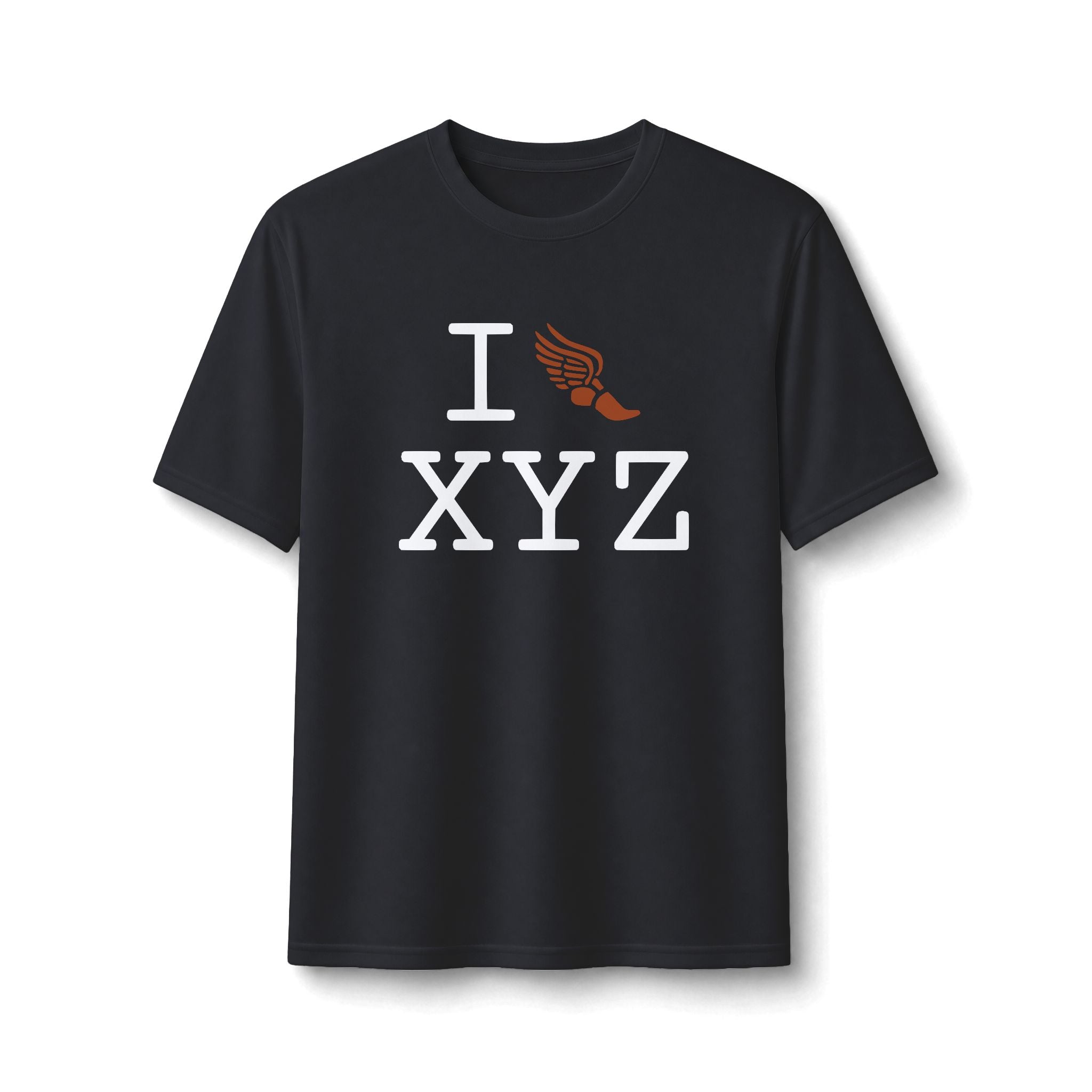 I Run ___ athletic T, autumn logo