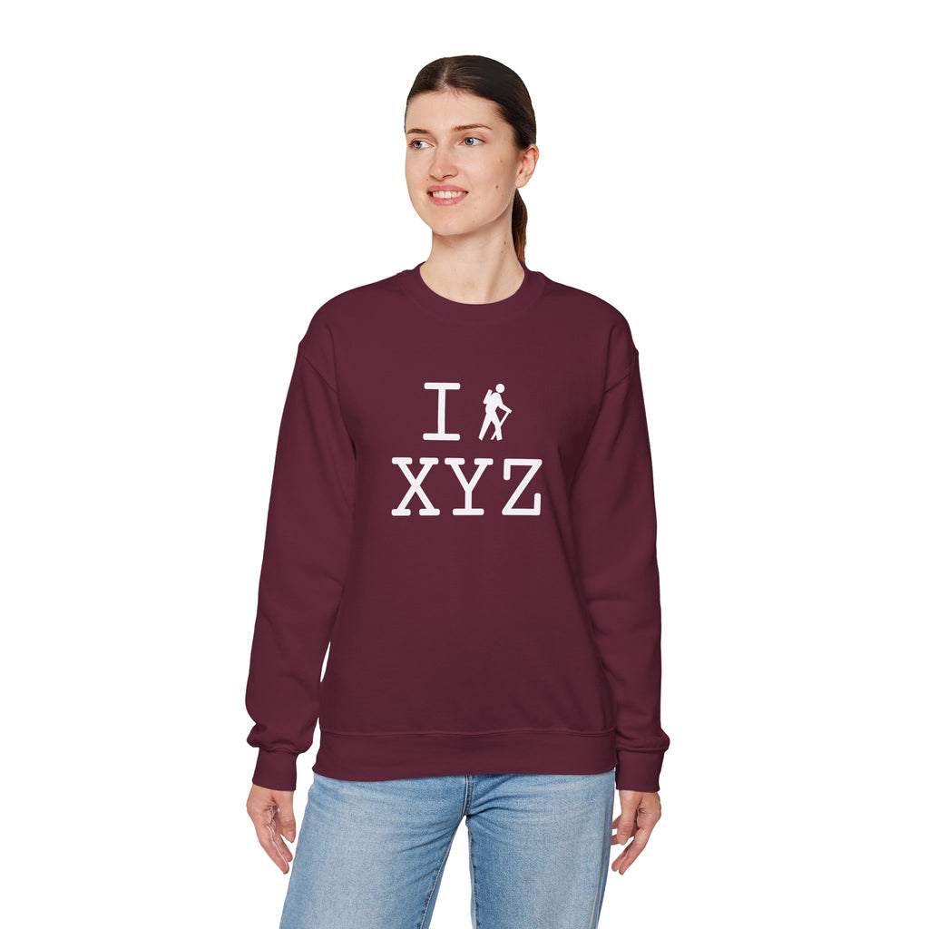 I Hike sweatshirt, white hiker