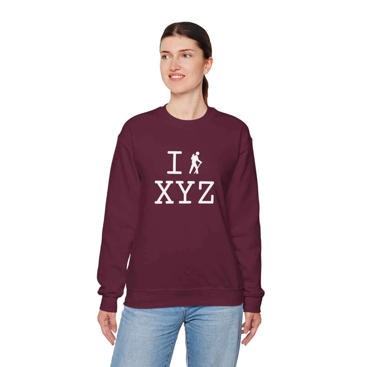 I Hike sweatshirt, white hiker