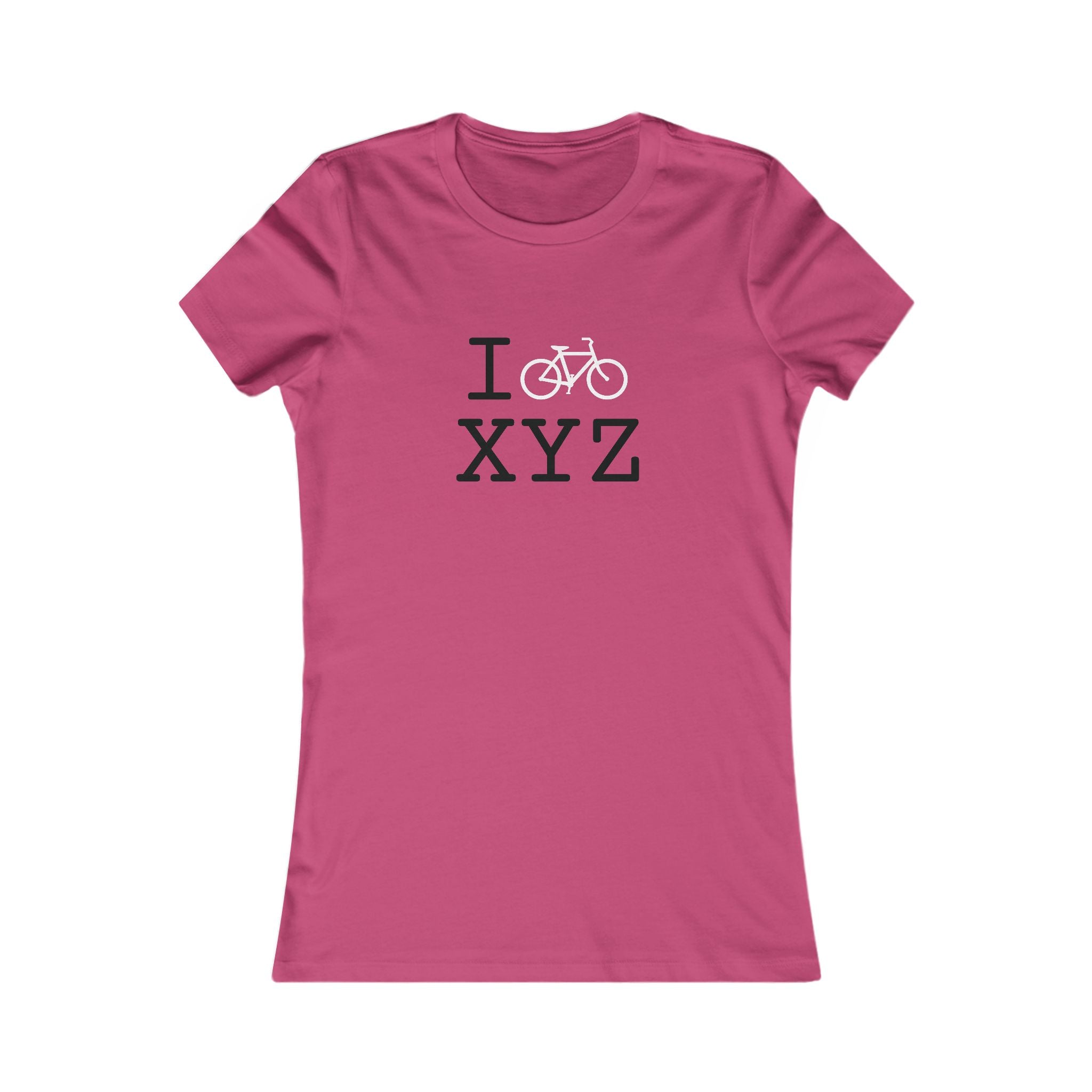 "I Bike ___" women's T, white bike