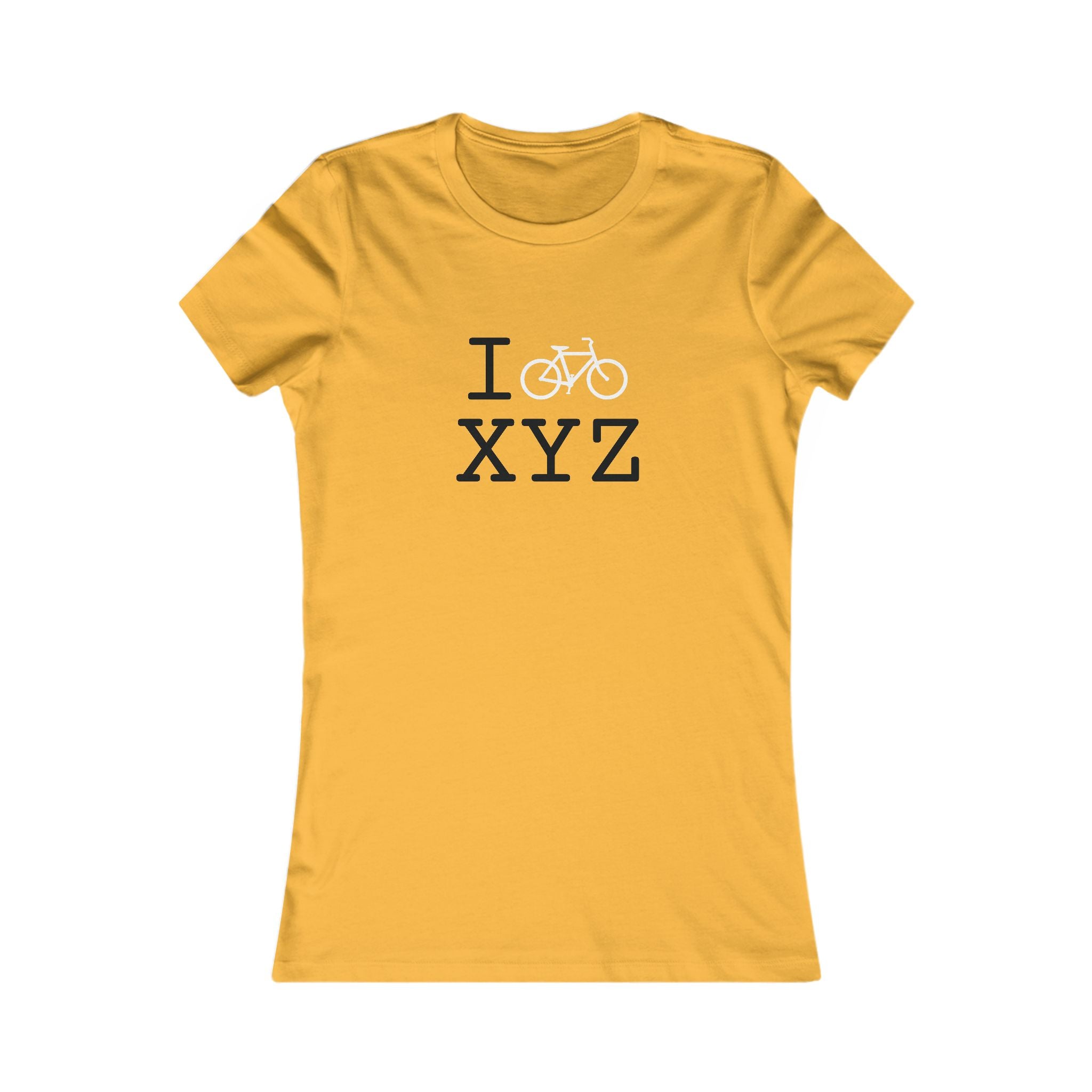 "I Bike ___" women's T, white bike