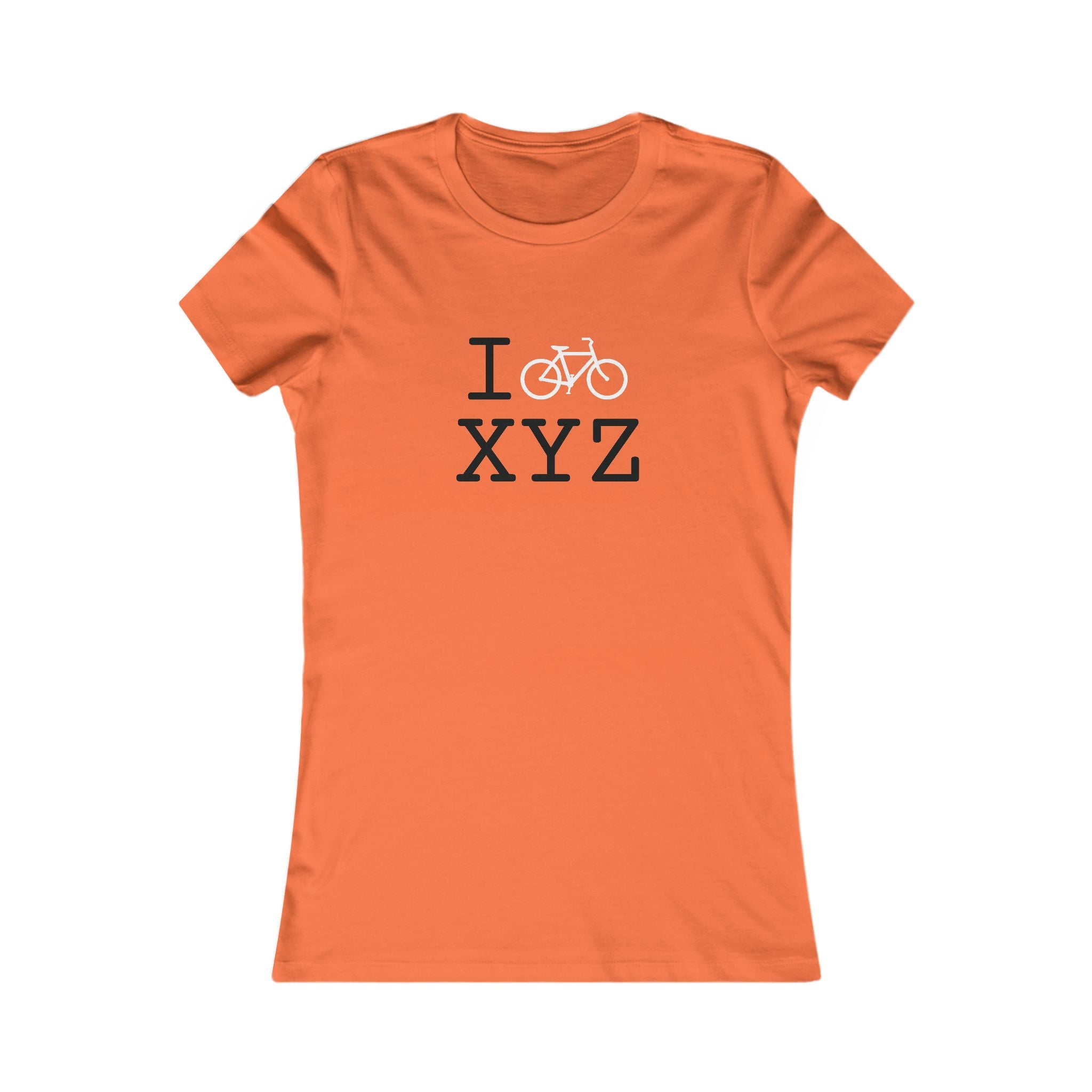 "I Bike ___" women's T, white bike