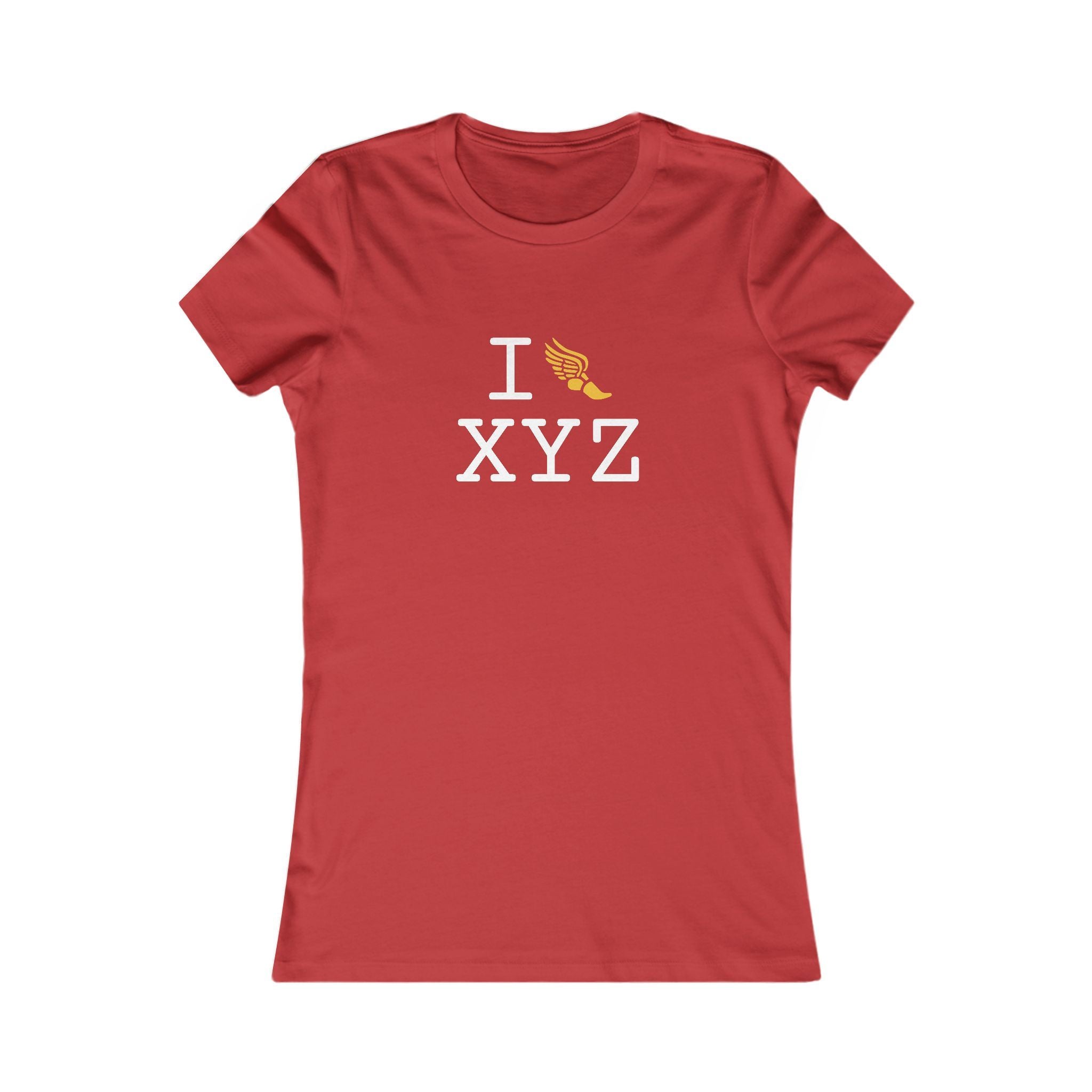 I Run ___ women's T, yellow logo