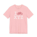 I Bike unisex T, crimson bike