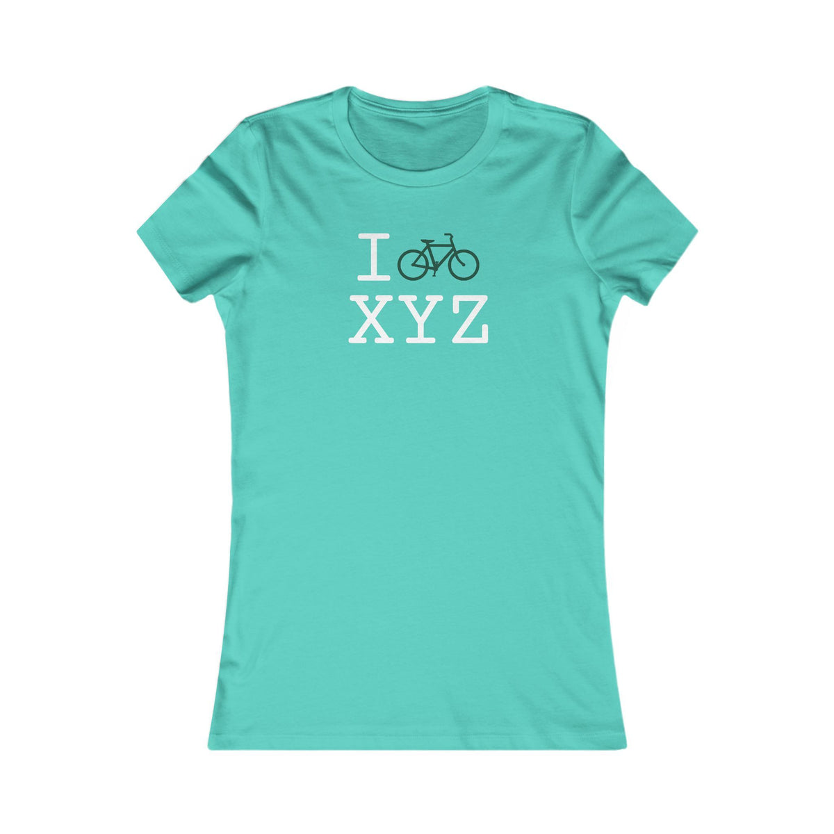I Bike women's T, dark green bike