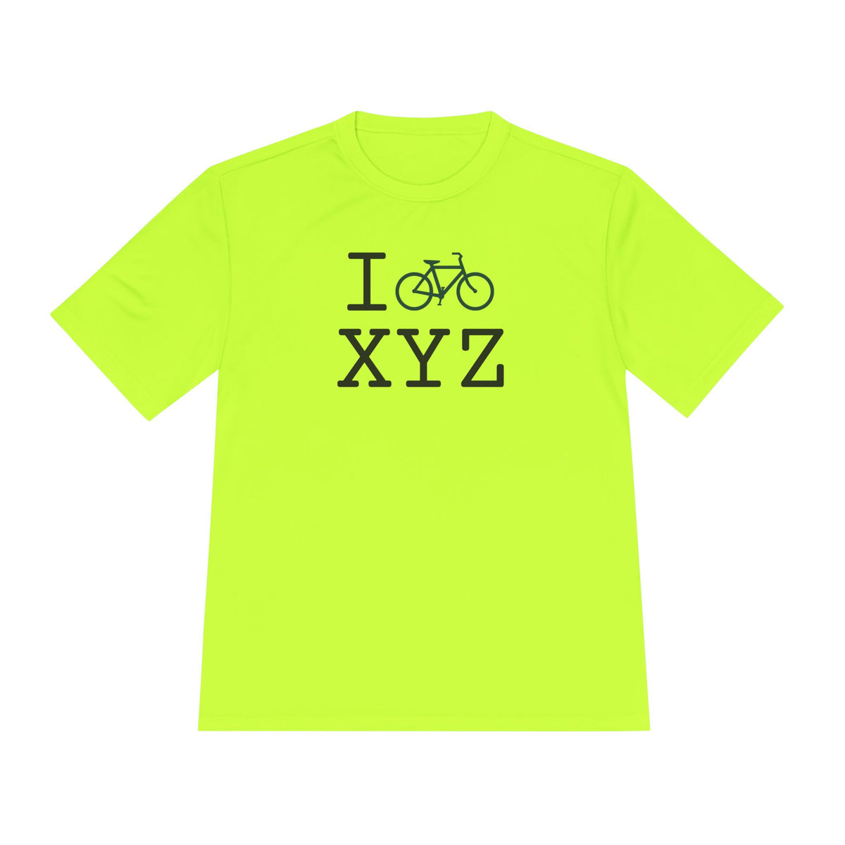 I Bike athletic T, dark green bike