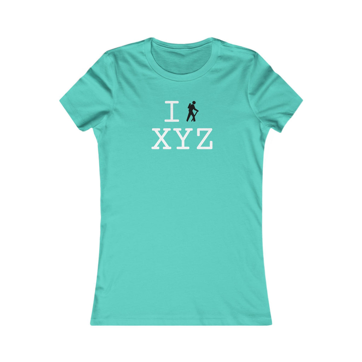 I Hike women's T, black hiker