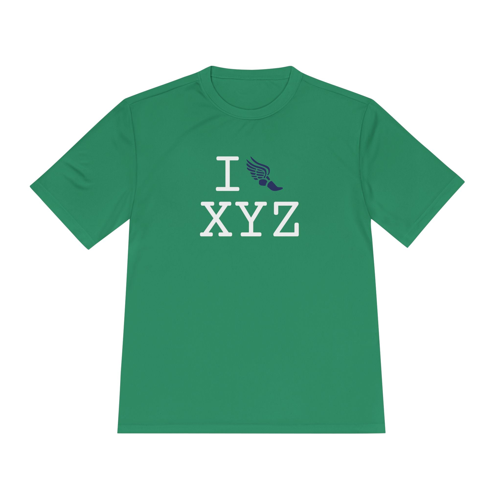 I Run athletic T, navy logo