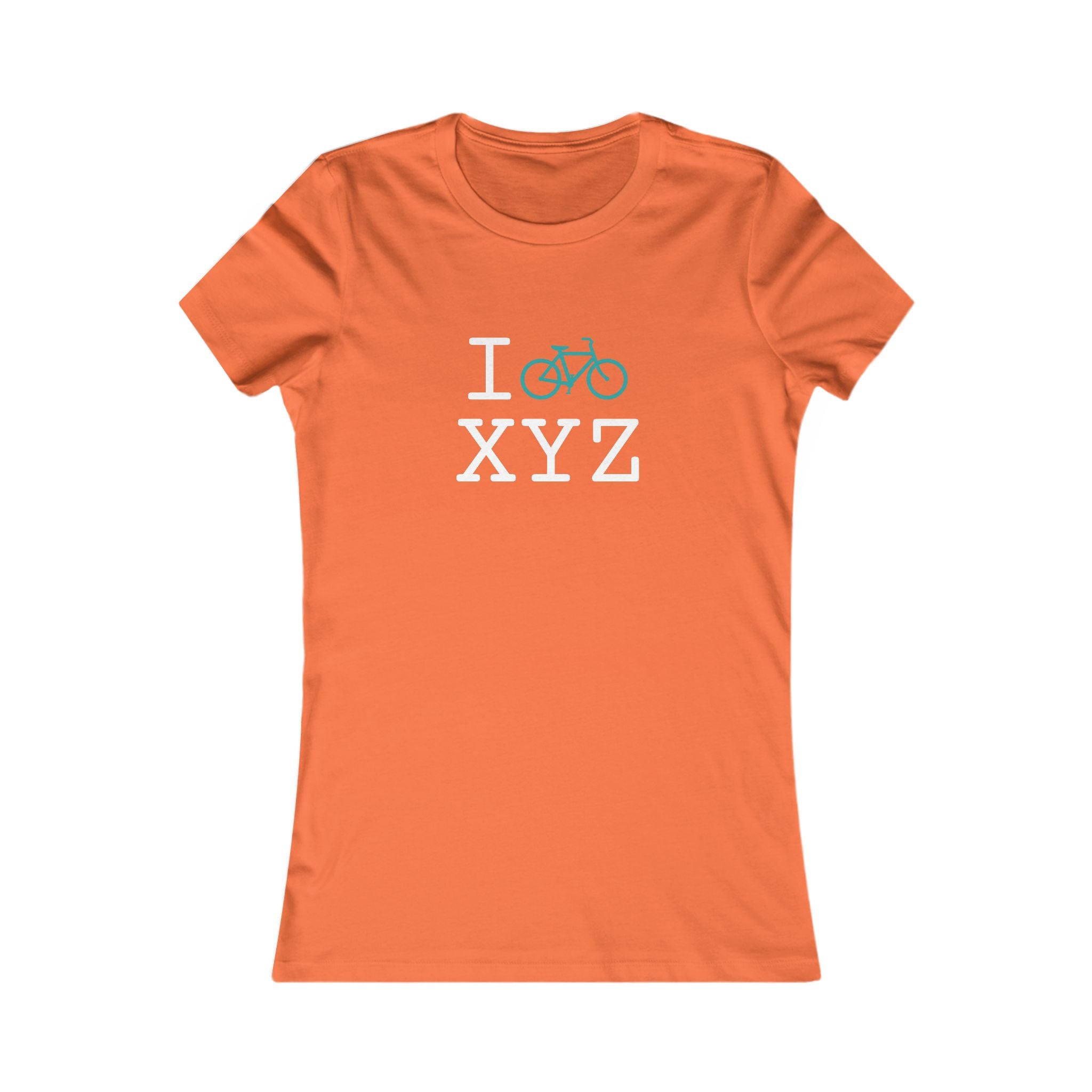 "I Bike ___" women's T, teal bike