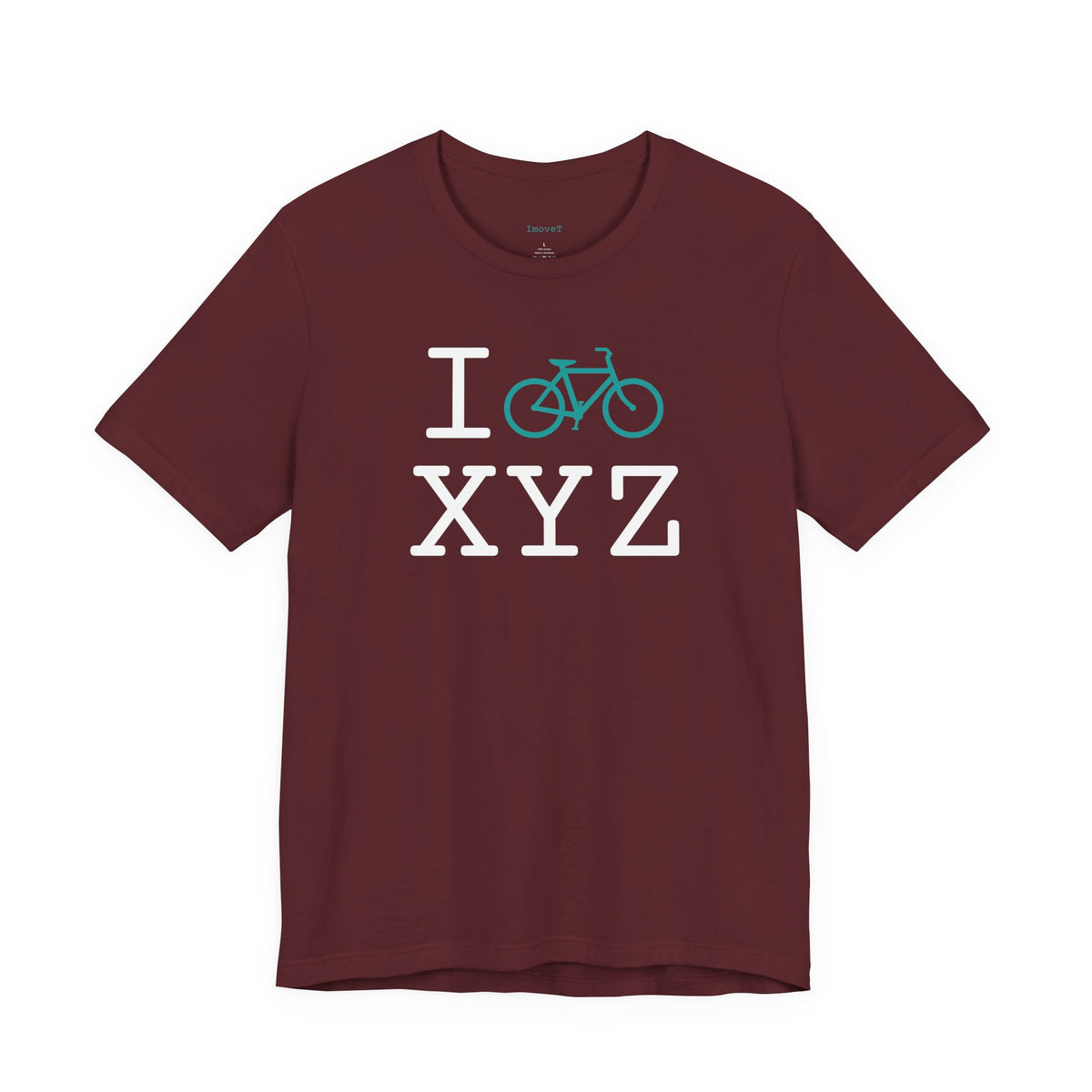 I Bike unisex T, teal bike