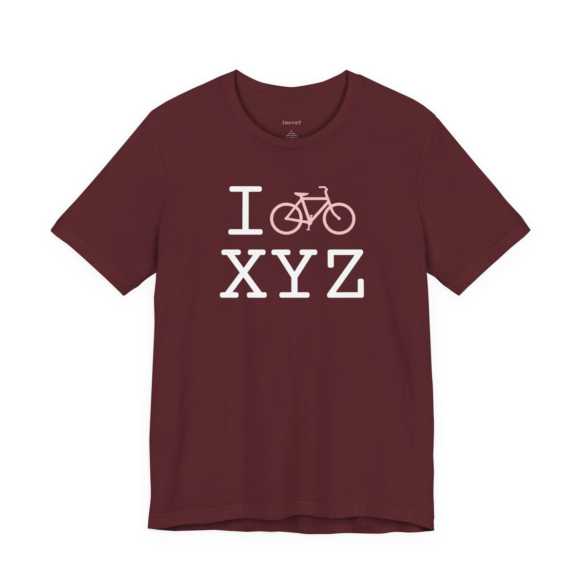 I Bike unisex T, pink bike